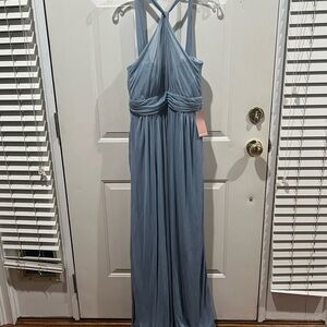 Birdy Grey Dusty Blue Halter Maxi Dress